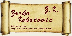 Zorko Kokotović vizit kartica
